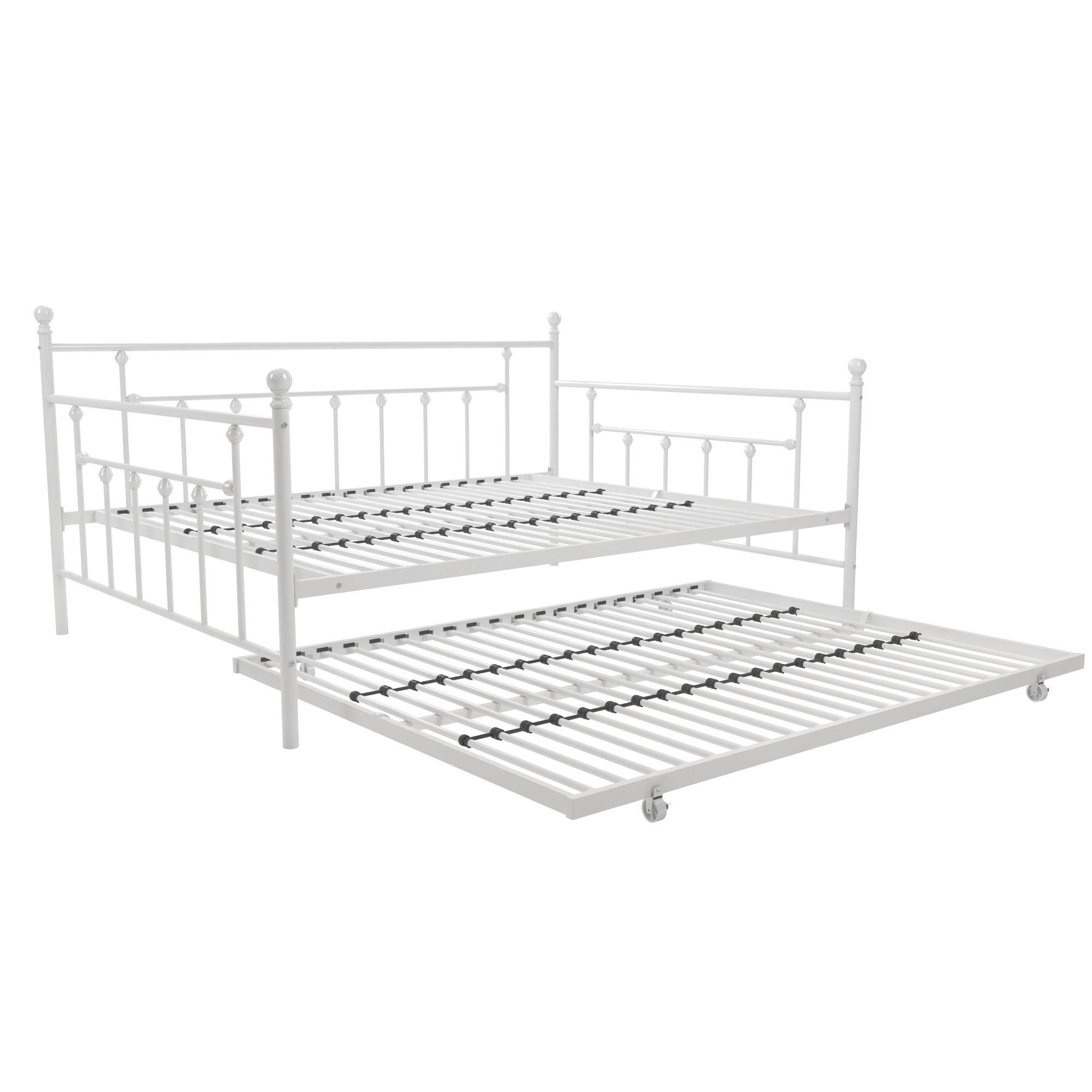 DHP Manila Metal Daybed with Trundle - White - Queen
