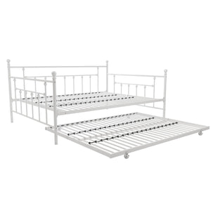 DHP Manila Metal Daybed with Trundle - White - Queen