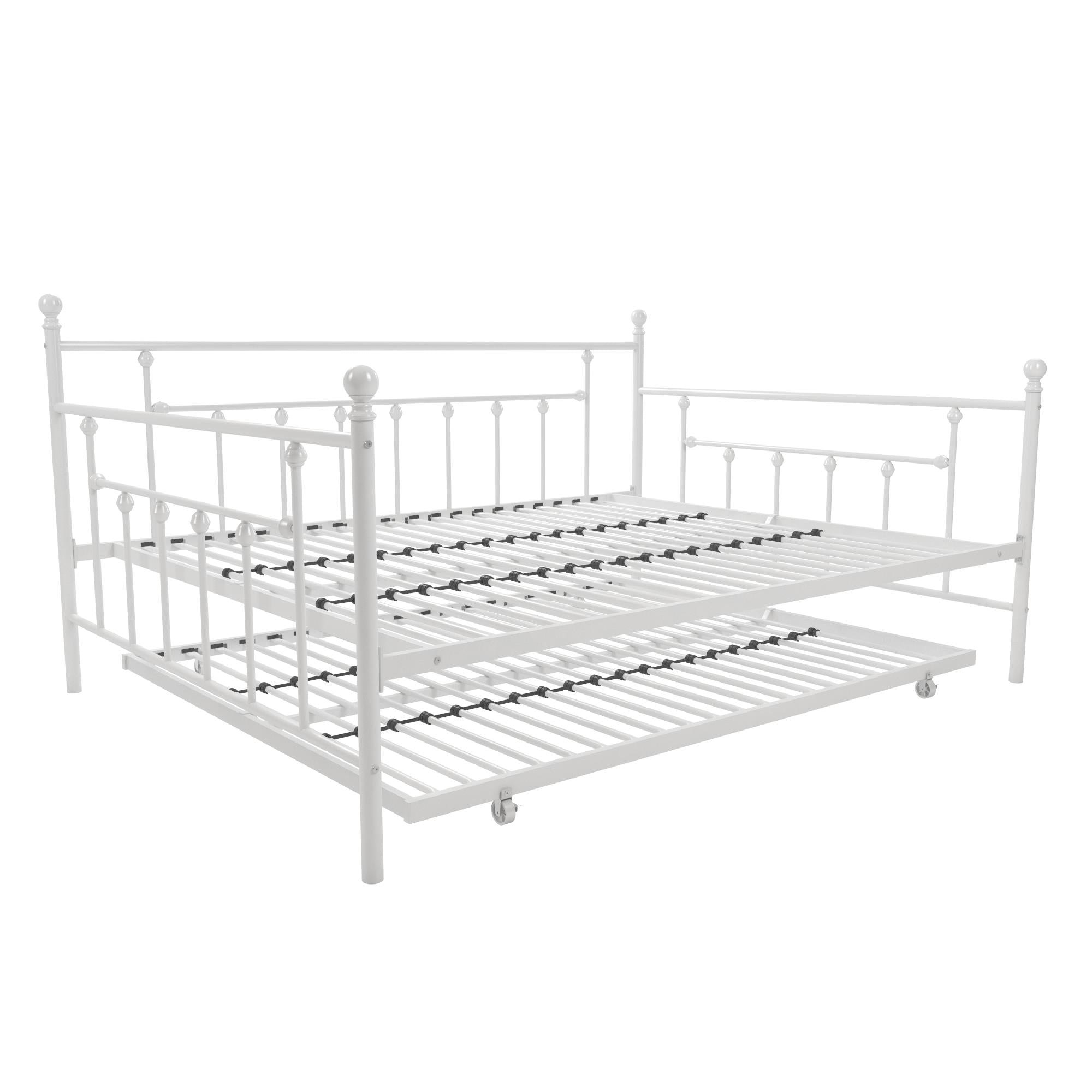 DHP Manila Metal Daybed with Trundle - White - Queen