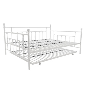DHP Manila Metal Daybed with Trundle - White - Queen