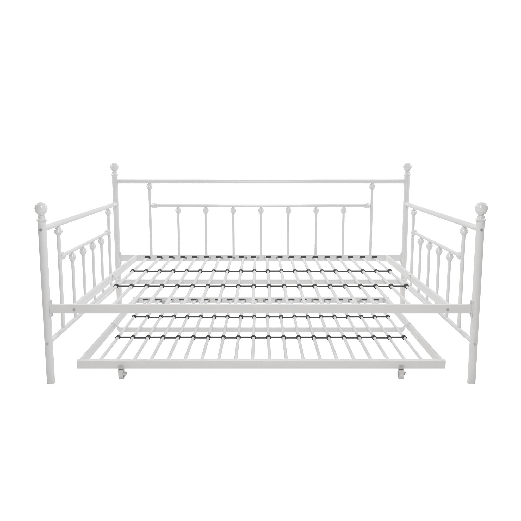 DHP Manila Metal Daybed with Trundle - White - Queen