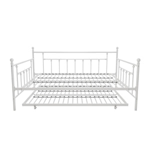 DHP Manila Metal Daybed with Trundle - White - Queen