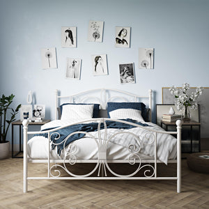 DHP Bombay Metal Bed Frame - White - Full
