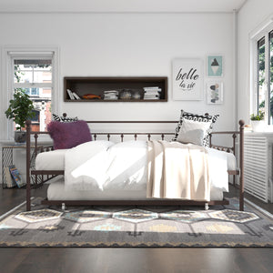 DHP Manila Metal Daybed with Trundle - Bronze - Queen