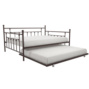 DHP Manila Metal Daybed with Trundle - Bronze - Queen
