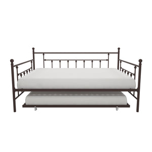 DHP Manila Metal Daybed with Trundle - Bronze - Queen