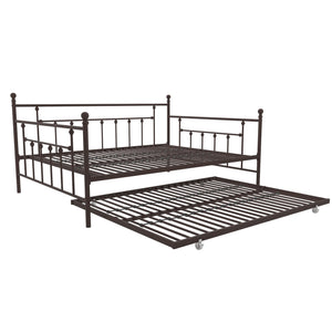 DHP Manila Metal Daybed with Trundle - Bronze - Queen
