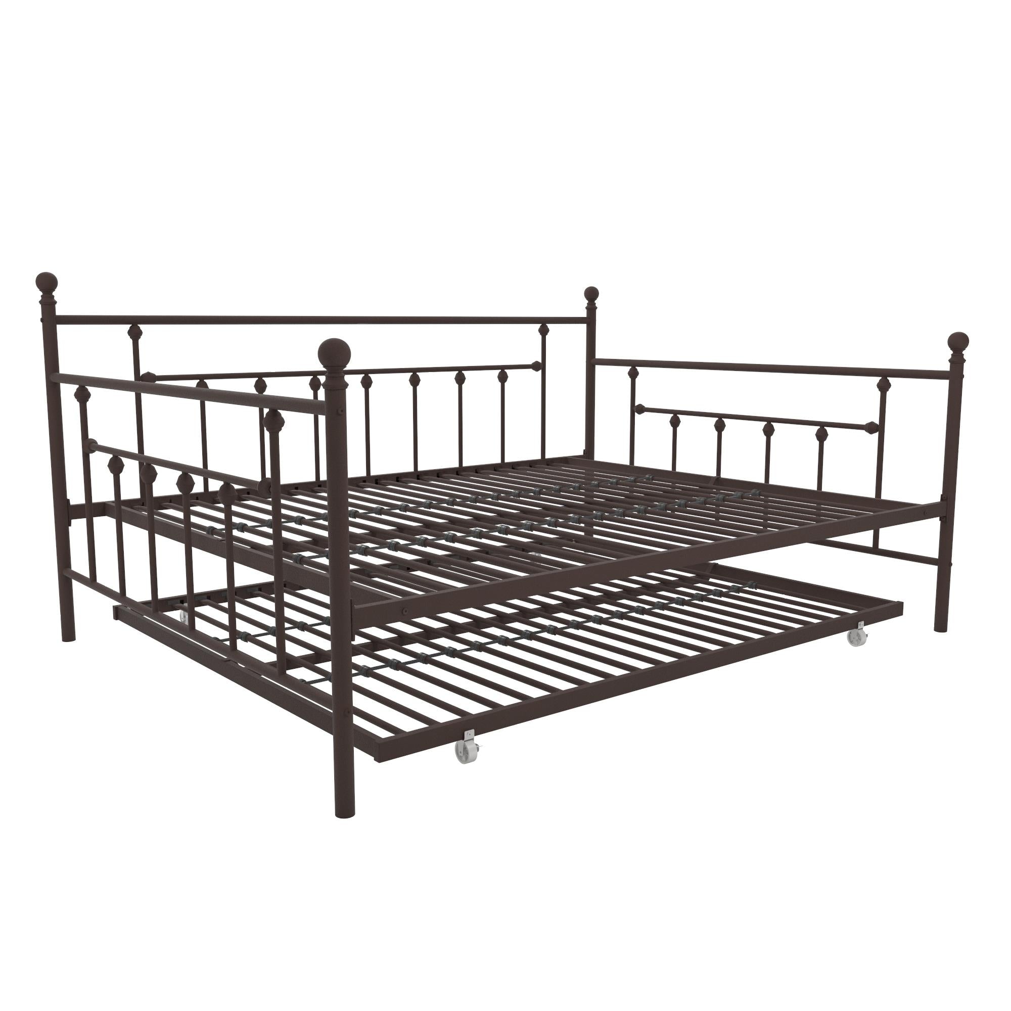 DHP Manila Metal Daybed with Trundle - Bronze - Queen