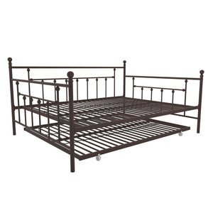 DHP Manila Metal Daybed with Trundle - Bronze - Queen