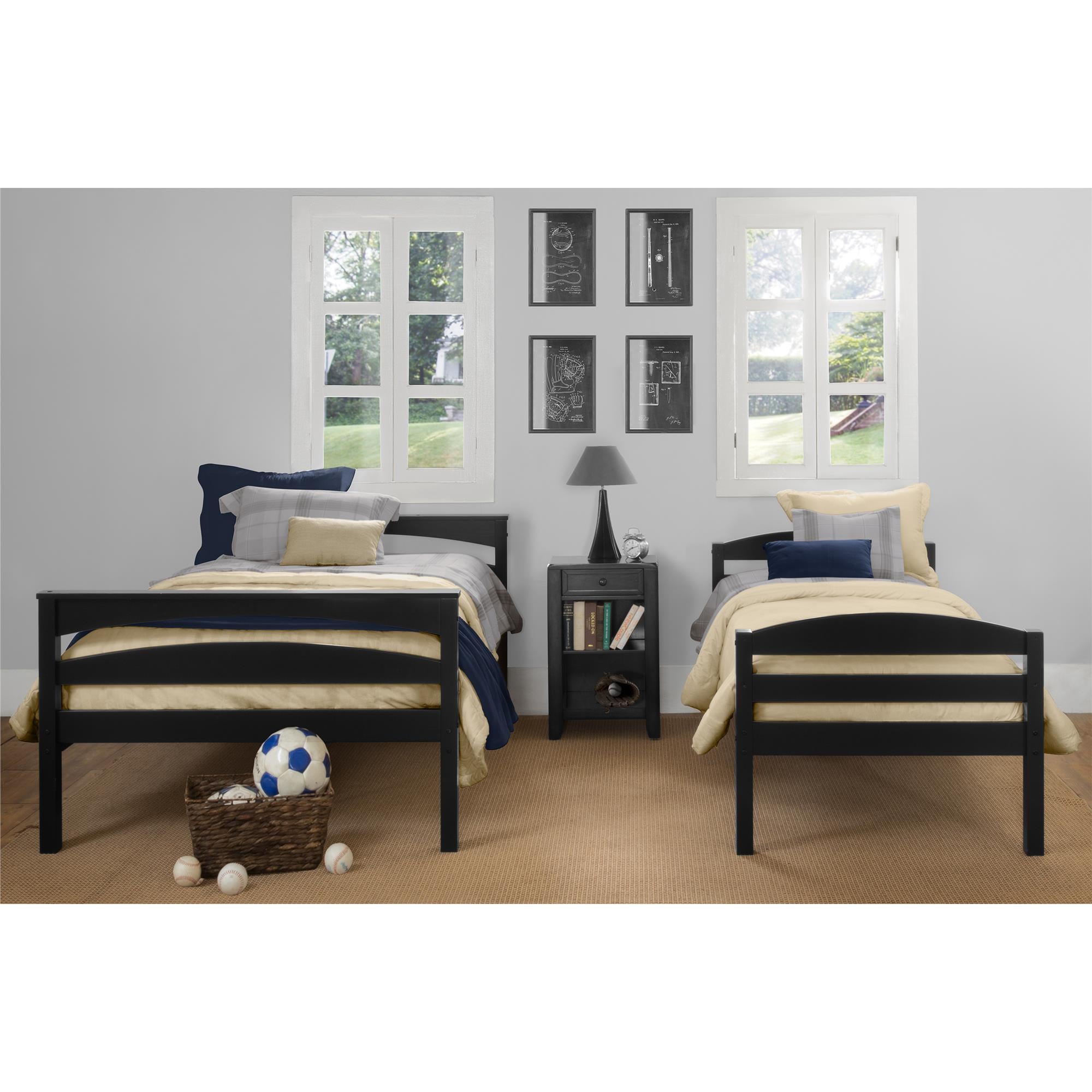 DHP Brady Kids' Wood Bunk Bed - Black