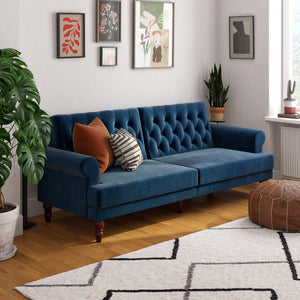 Novogratz Cassidy Futon Sofa Bed - Blue