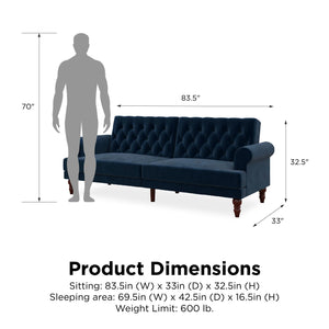 Novogratz Cassidy Futon Sofa Bed - Blue
