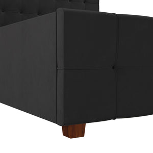 CosmoLiving Elizabeth Upholstered Bed with Storage - Black - Queen