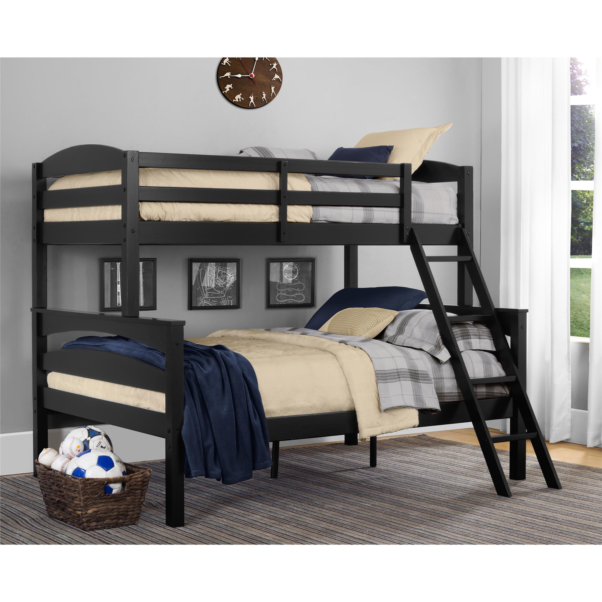 DHP Brady Kids' Wood Bunk Bed - Black