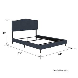 RealRooms Mason Upholstered Bed - Blue - Queen