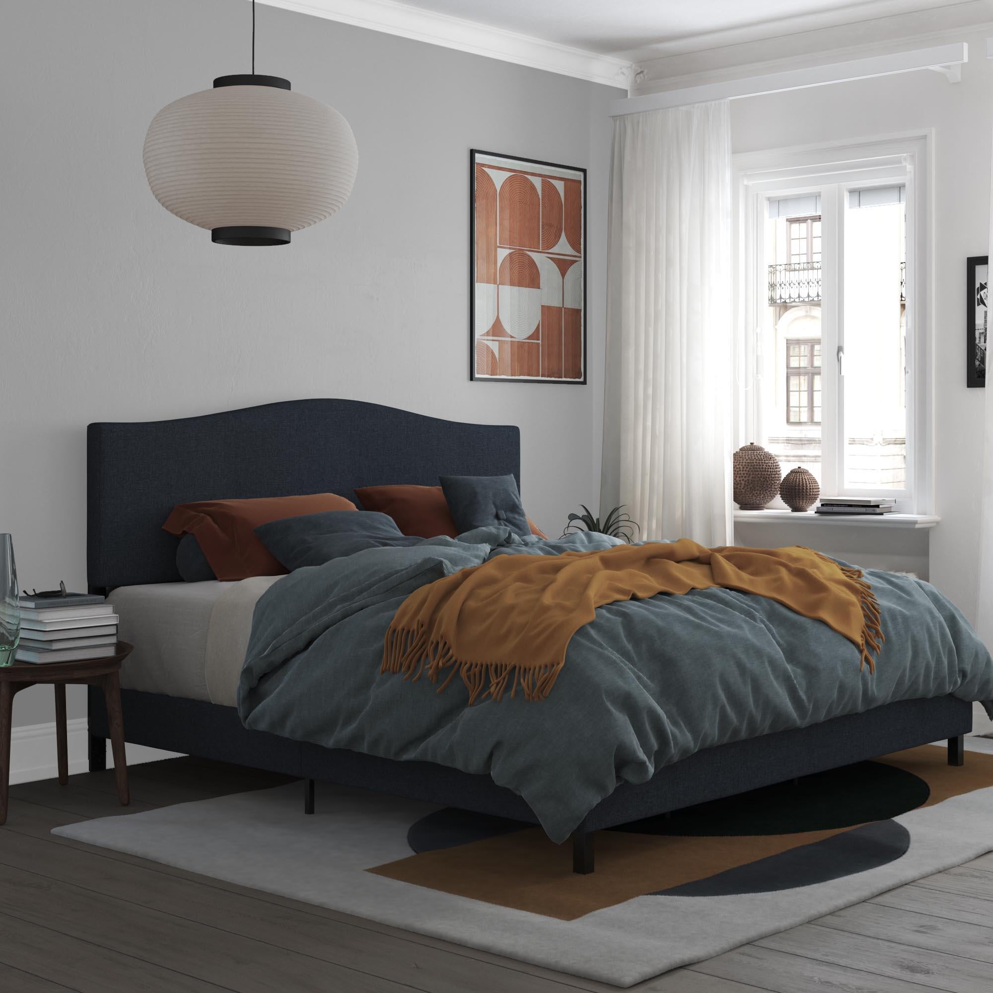 RealRooms Mason Upholstered Bed - Blue - King