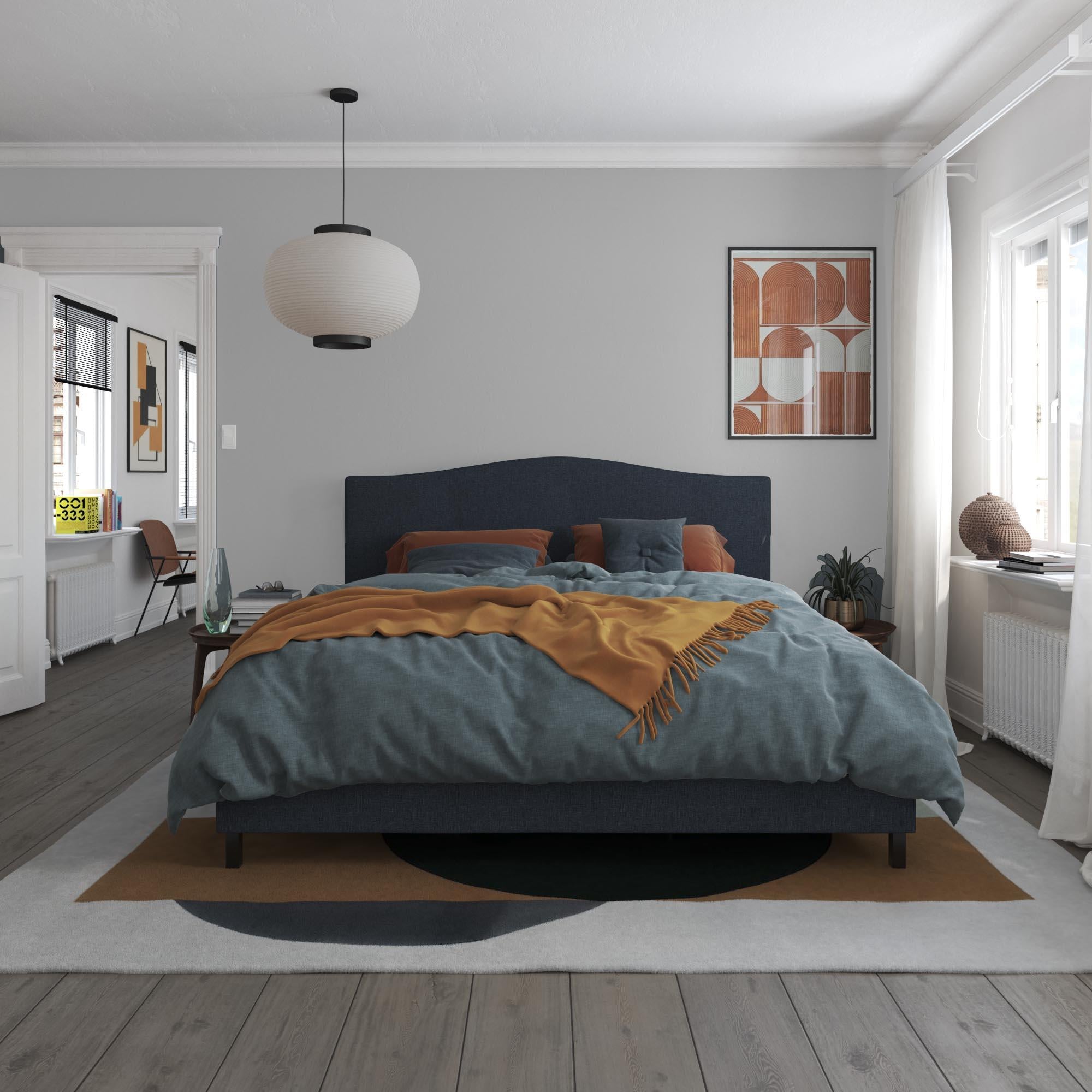 RealRooms Mason Upholstered Bed - Blue - King