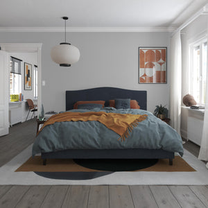 RealRooms Mason Upholstered Bed - Blue - King