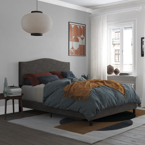 RealRooms Mason Upholstered Bed - Gray - Queen