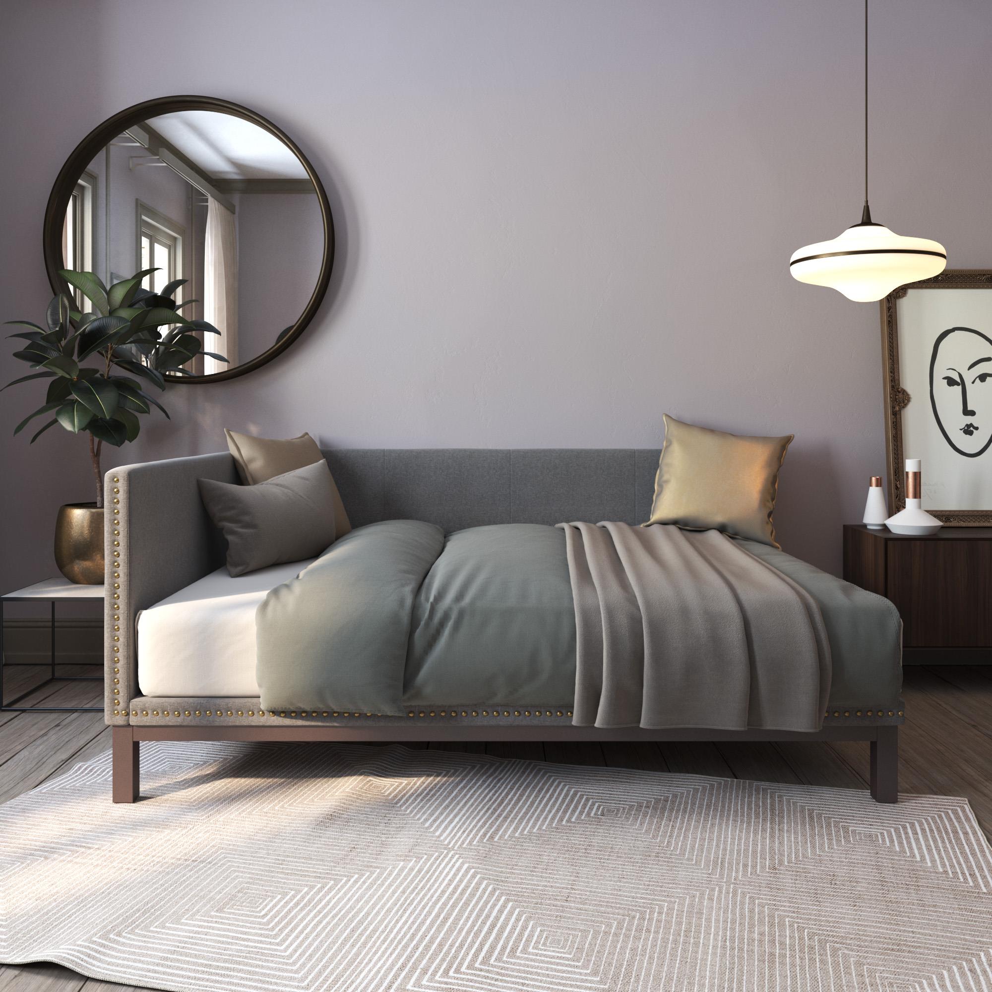 DHP Mid Century Upholstered Daybed - Gray - Queen