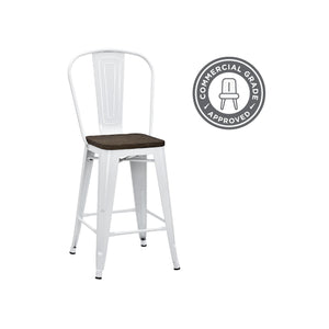 DHP Luxor 24"  Counter Height Bar Stool, Set of 2 - White