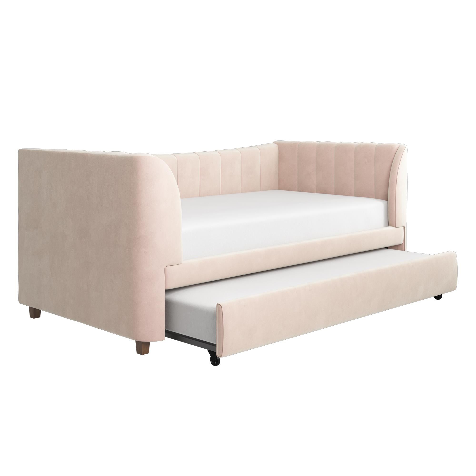 Max & Finn Valentina Upholstered Daybed and Trundle - Pink - Twin