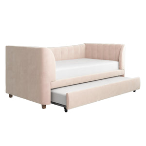 Max & Finn Valentina Upholstered Daybed and Trundle - Pink - Twin