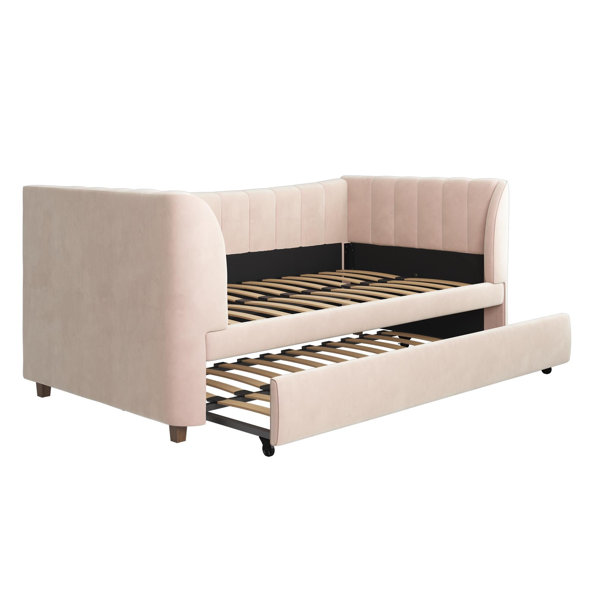 Max & Finn Valentina Upholstered Daybed and Trundle - Pink - Twin
