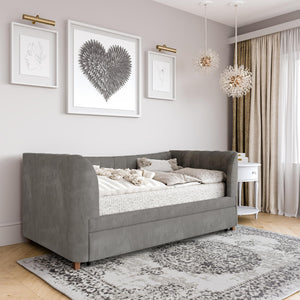 Max & Finn Valentina Upholstered Daybed and Trundle - Gray - Twin