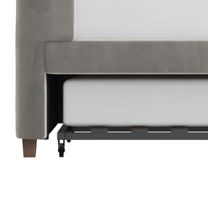 Max & Finn Valentina Upholstered Daybed and Trundle - Gray - Twin