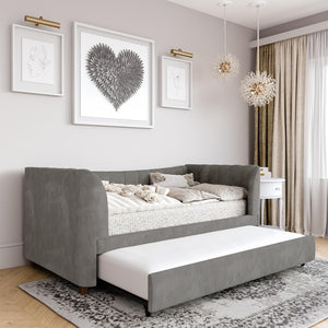 Max & Finn Valentina Upholstered Daybed and Trundle - Gray - Twin