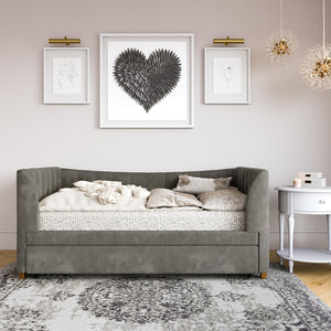 Max & Finn Valentina Upholstered Daybed and Trundle - Gray - Twin