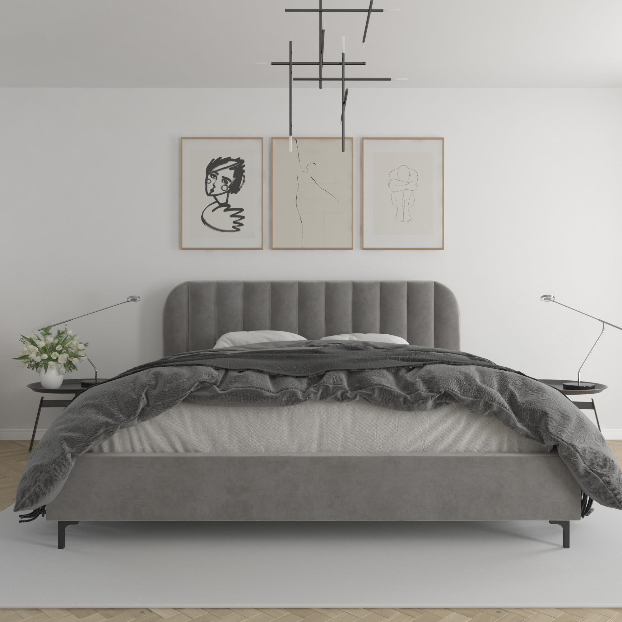 DHP Callie Upholstered Bed - Light Gray - King