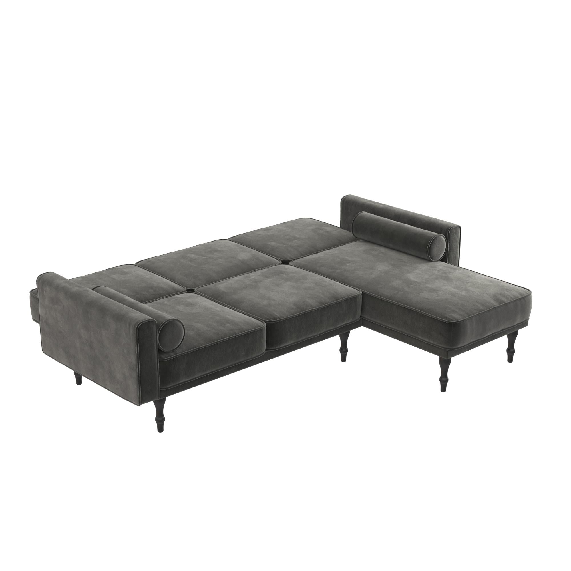 RealRooms Edison Sectional Futon Sofa Bed - Gray