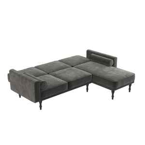 RealRooms Edison Sectional Futon Sofa Bed - Gray
