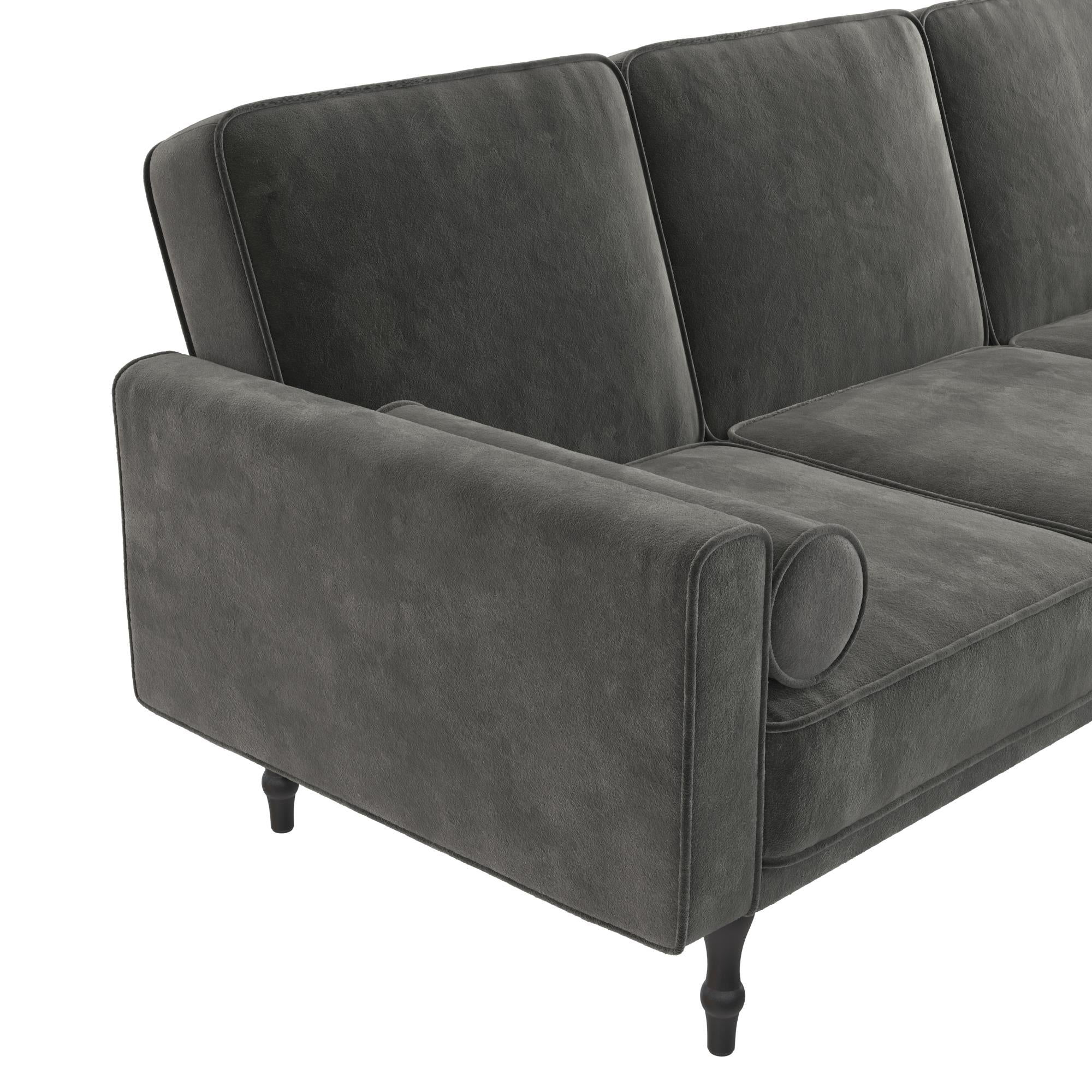 RealRooms Edison Sectional Futon Sofa Bed - Gray
