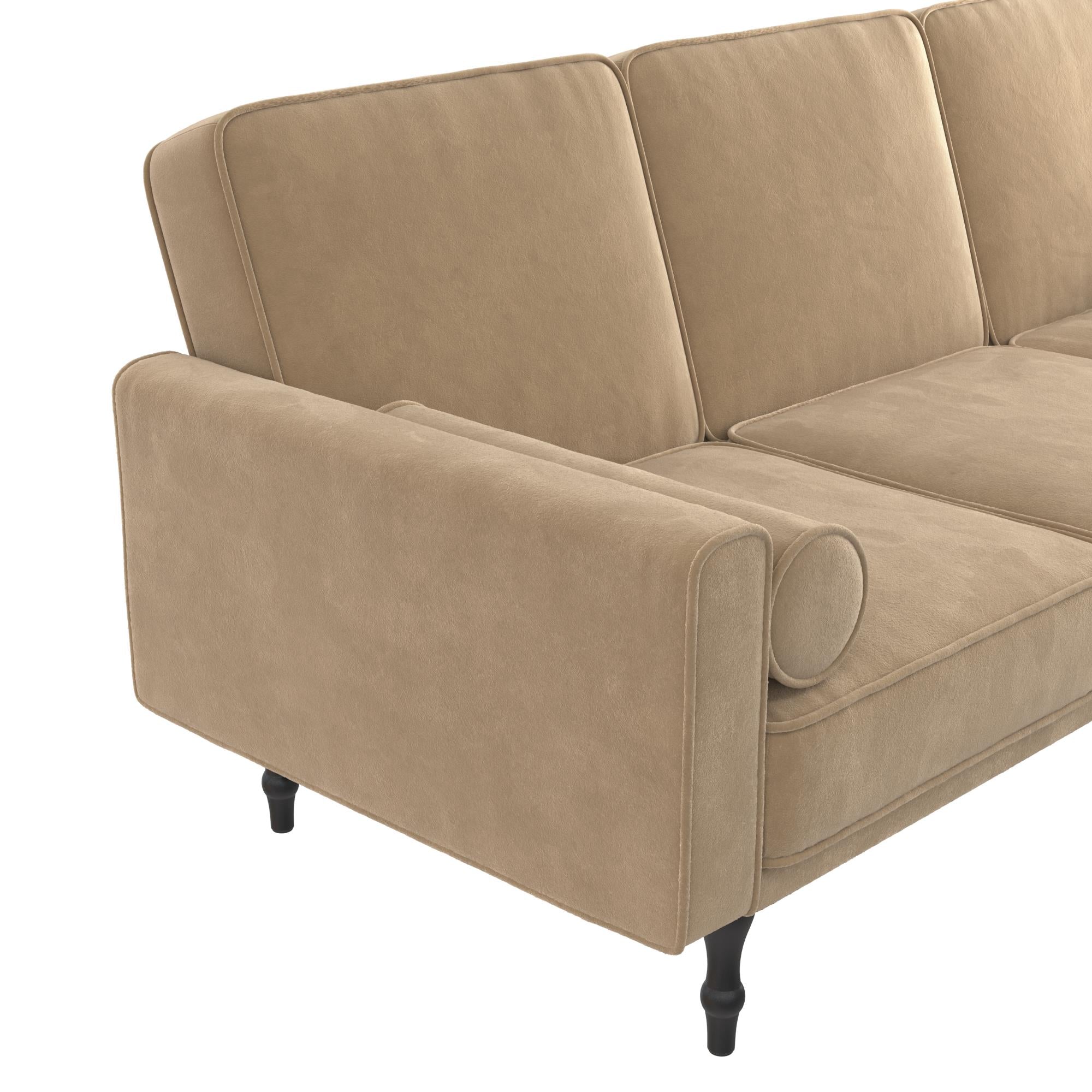 RealRooms Edison Sectional Futon Sofa Bed - Tan