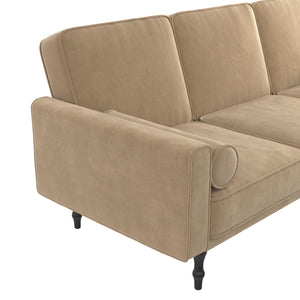 RealRooms Edison Sectional Futon Sofa Bed - Tan