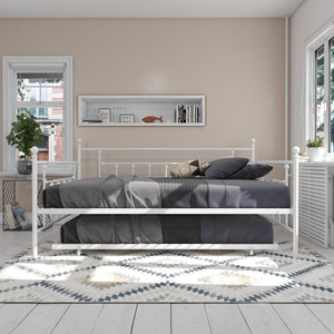 DHP Manila Metal Daybed with Trundle - White - Queen