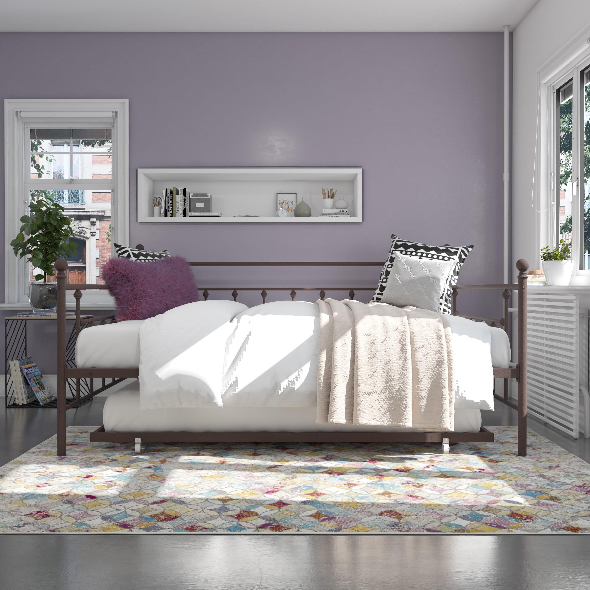 DHP Manila Metal Daybed with Trundle - Bronze - Queen