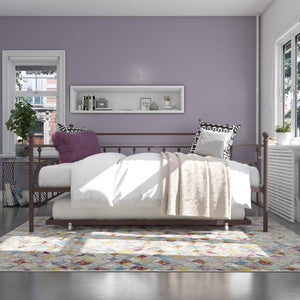DHP Manila Metal Daybed with Trundle - Bronze - Queen