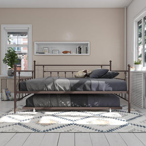 DHP Manila Metal Daybed with Trundle - Bronze - Queen