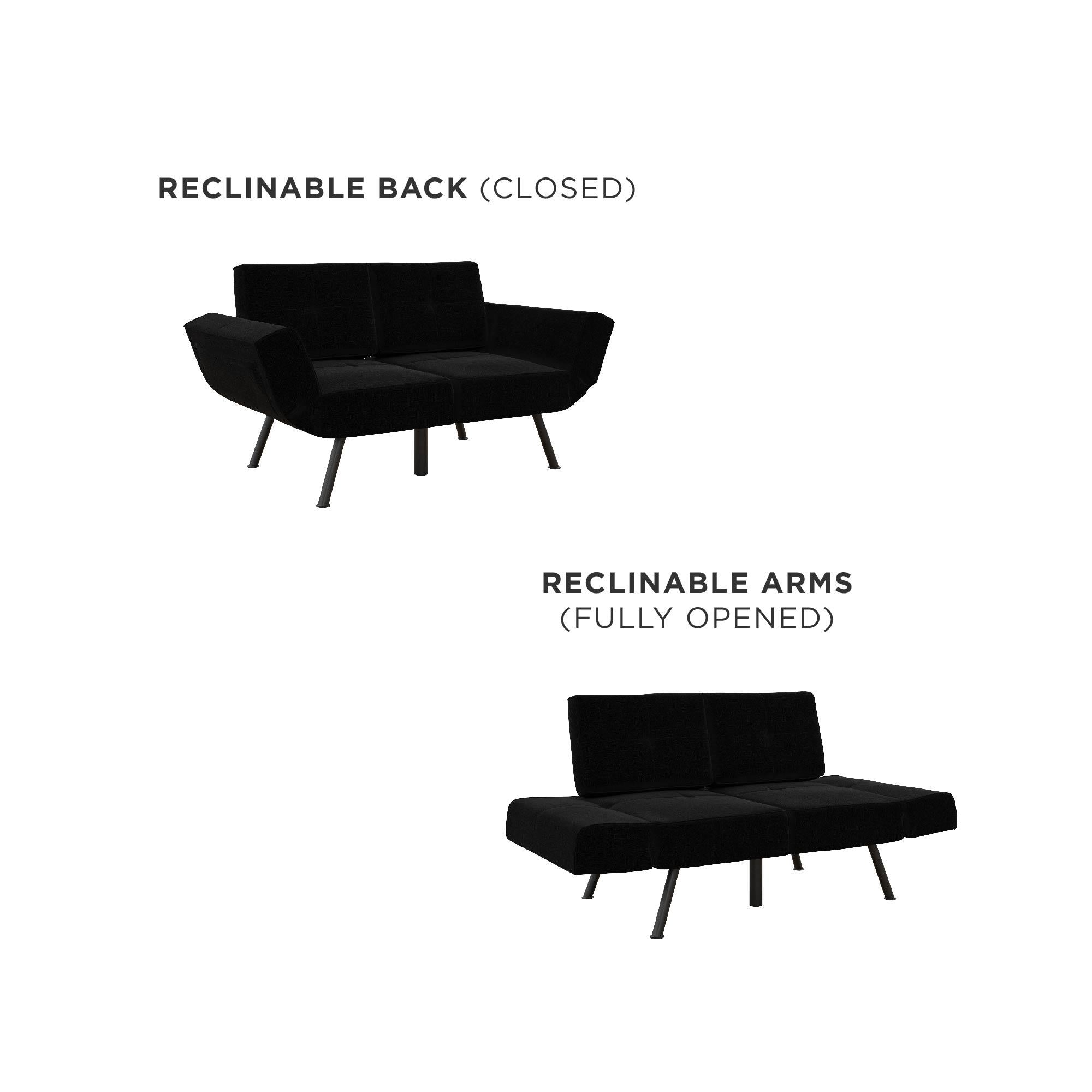 RealRooms Euro Loveseat Futon - Black