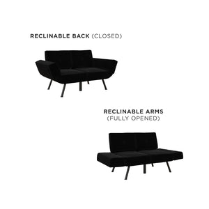 RealRooms Euro Loveseat Futon - Black