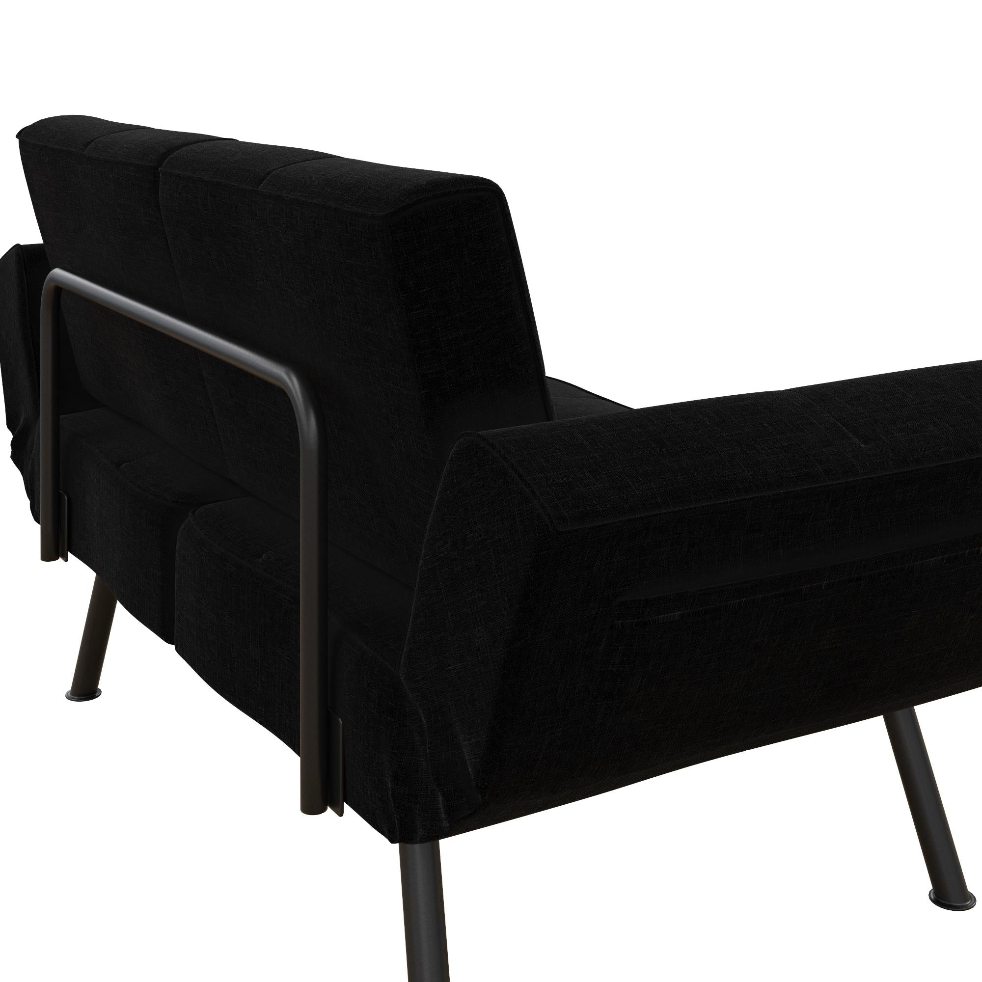 RealRooms Euro Loveseat Futon - Black