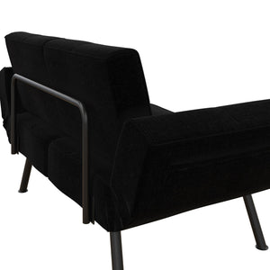 RealRooms Euro Loveseat Futon - Black
