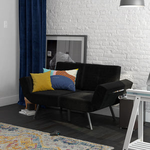 RealRooms Euro Loveseat Futon - Black