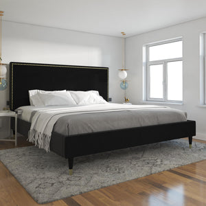 CosmoLiving Audrey Upholstered Bed - Black - King