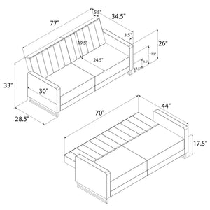 Novogratz Skylar Futon Sofa Bed - Black