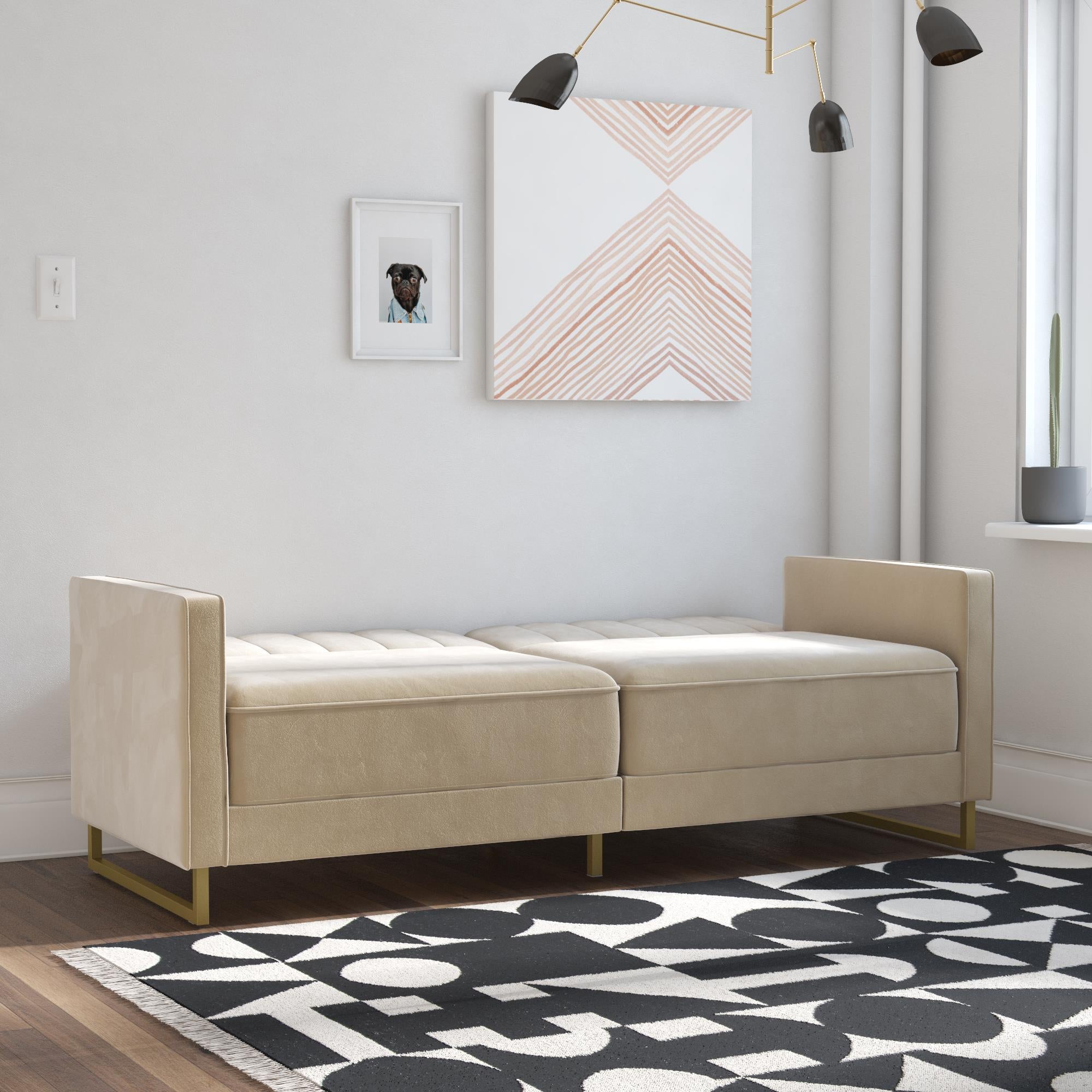 Novogratz Skylar Futon Sofa Bed - Ivory